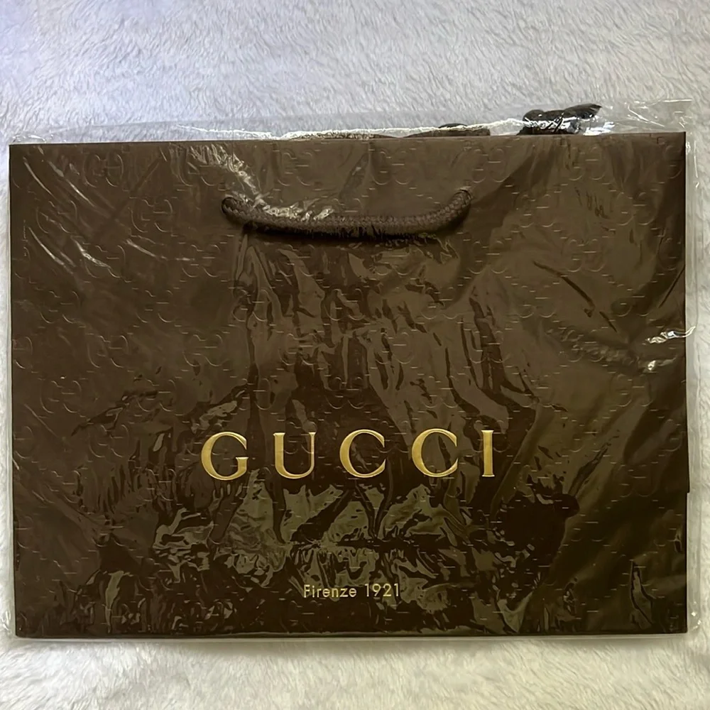 Gucci Paper Shopping Empty Tote Store Guccisima GG Gift Bag